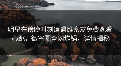 明星在傍晚时刻遭遇维密友免费观看 心跳，微密圈全网炸锅，详情揭秘
